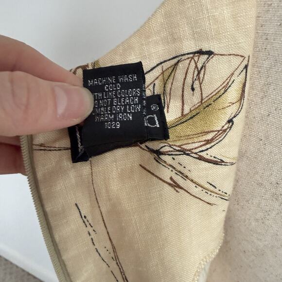 Rafaella Dress Womens 10 White Tan Floral Linen Casual Zip Back Maxi Sundress - Picture 7 of 16